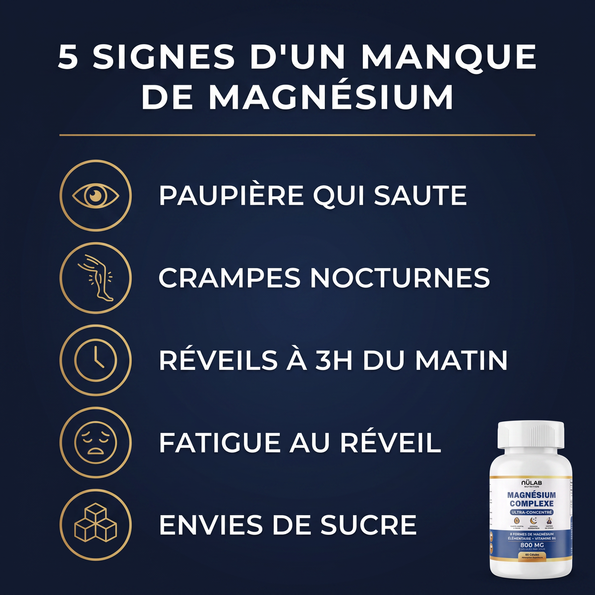 Magnésium Complexe 8 en 1 - Sommeil, Énergie & Sérénité